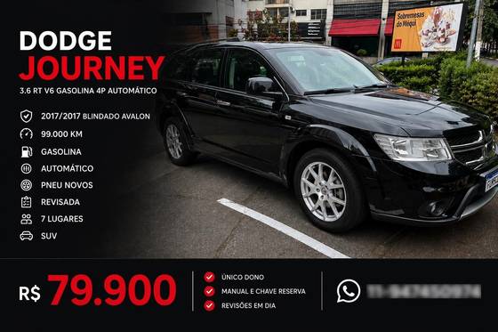 DODGE JOURNEY 3.6 RT V6 GASOLINA 4P AUTOMÁTICO DODGE JOURNEY 3.6 RT V6 GASOLINA 4P AUTOMÁTICO